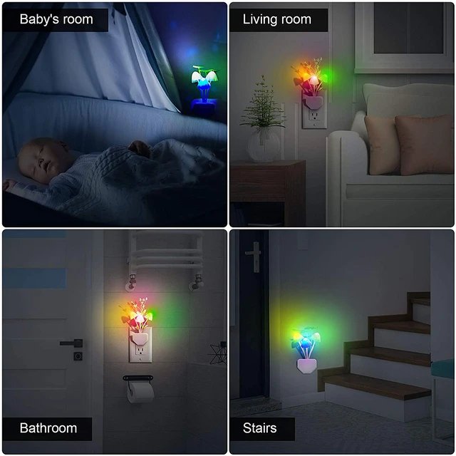 Automatic Sensor based seven clours LED power saving Night Lamp