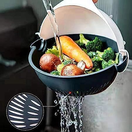 9 in 1 Vegetable Cutter with Drain Wet Basket Kitchen Shredder