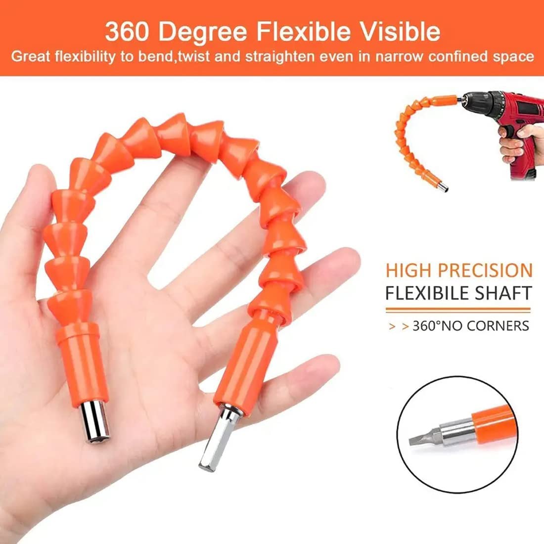Flexible Drill Snake Bit Extension Power Drill Head Angle Driver Bend Screwdriver Tools