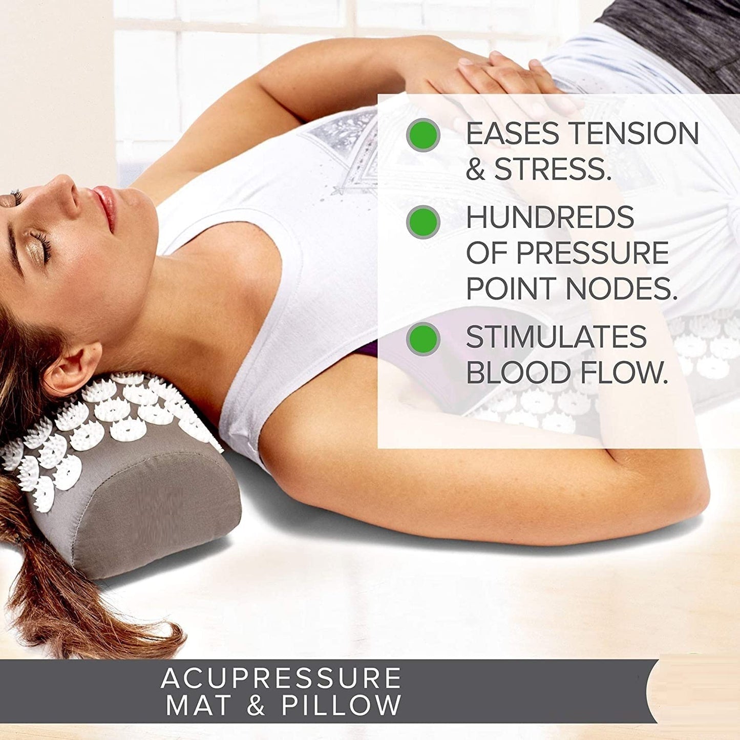 Acupressure Mat Pillow Set Back/Neck Pain Relief Muscle Relaxation