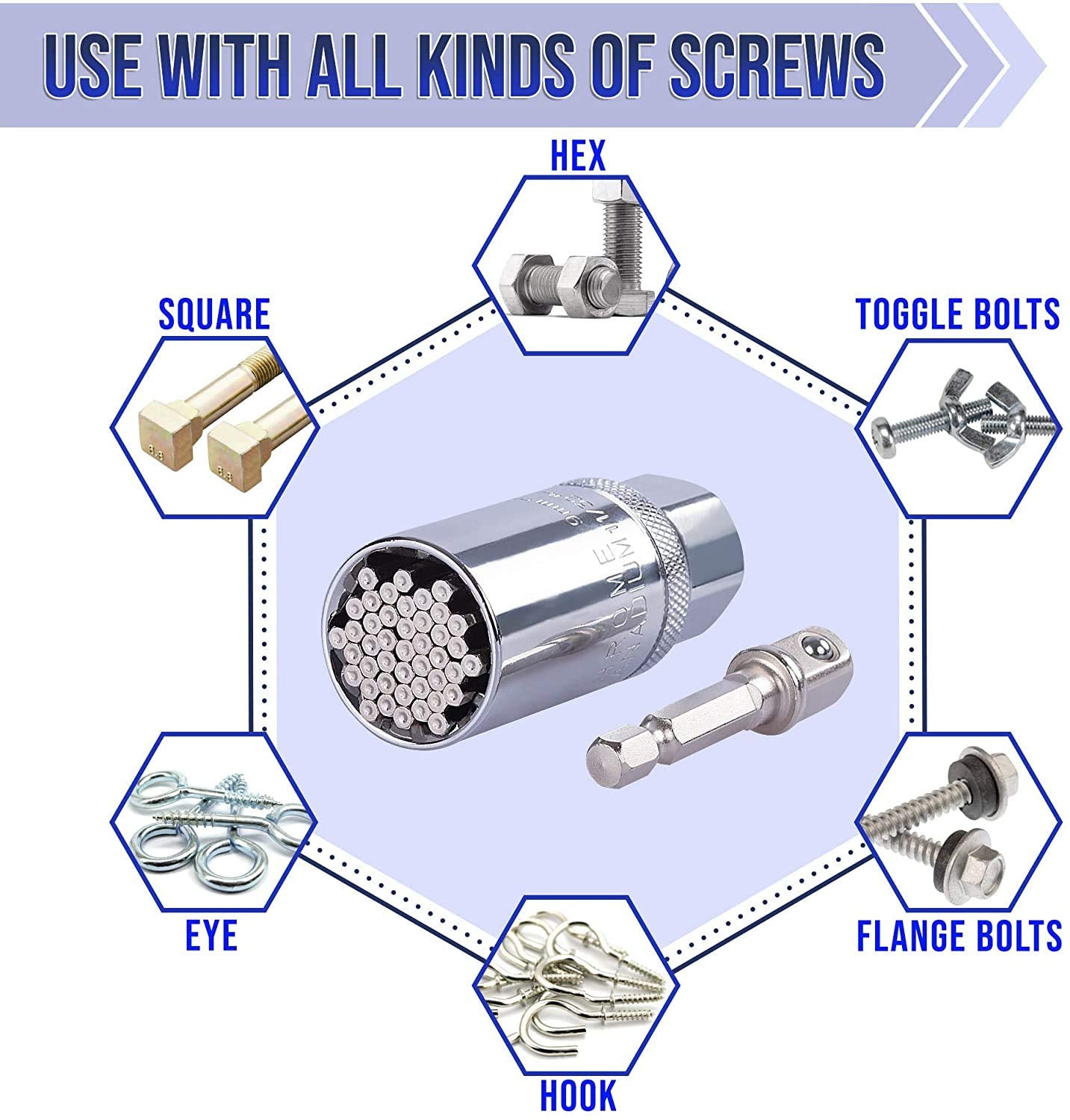 Gator Grip ETC-200 MO Universal Hex Socket,Professional Repair Handle Tools (T 200)