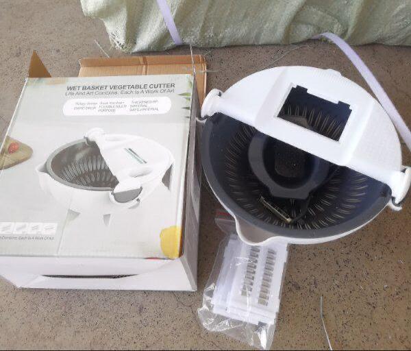 9 in 1 Vegetable Cutter with Drain Wet Basket Kitchen Shredder