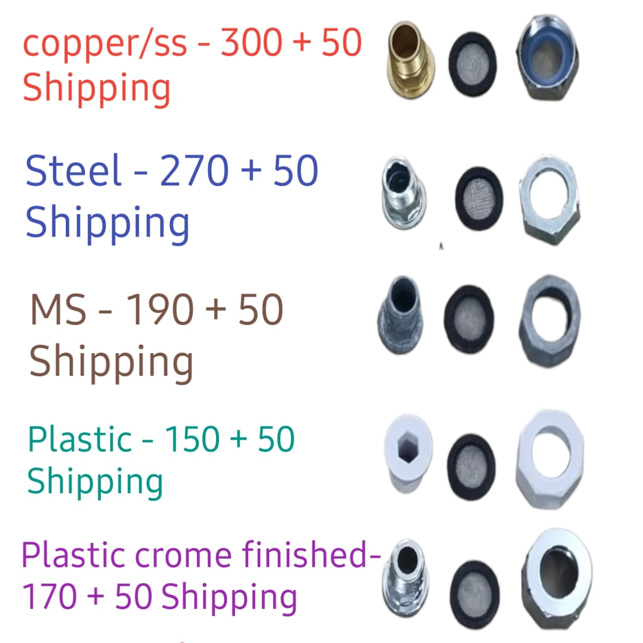 Fittings of water heater tap wall mounted model