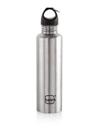BASIK Go Pro Single Wall 940 ml Bottle (Pack of 1, Silver, Steel)