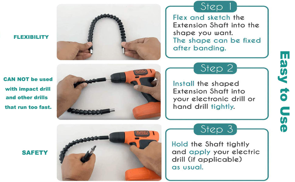 Flexible Drill Snake Bit Extension Power Drill Head Angle Driver Bend Screwdriver Tools