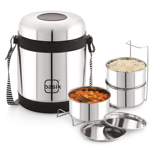 BASIK Pluto 3 Insulated Stainless Steel Tiffin